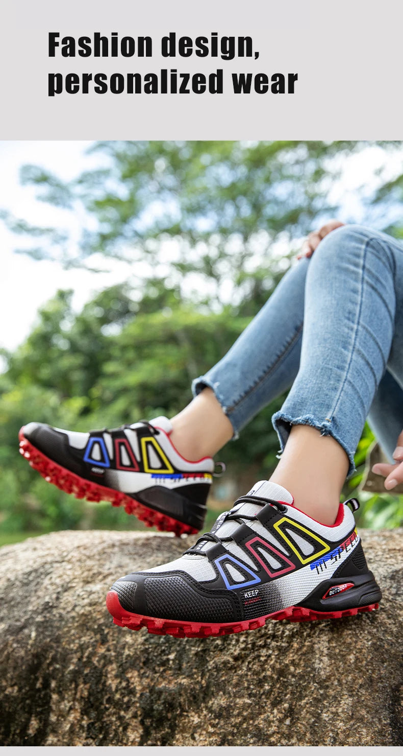Unisex Outdoor Hiking Shoes Lace-Up Non-Slip Lightweight Men Tactical Training Sports Shoes Women Lockless Casual Cycling Shoes