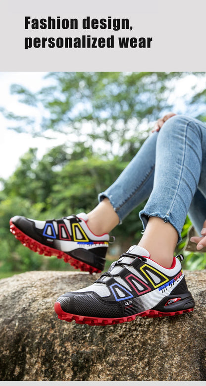 Unisex Outdoor Hiking Shoes Lace-Up Non-Slip Lightweight Men Tactical Training Sports Shoes Women Lockless Casual Cycling Shoes