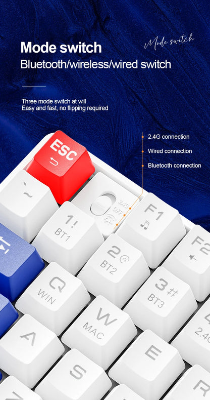 SMAILWOLF MK87 Bluetooth kabellose mechanische Tastatur, E-Sports-Gaming, Full-Key-Hot-Plug, Custom-Tastatur