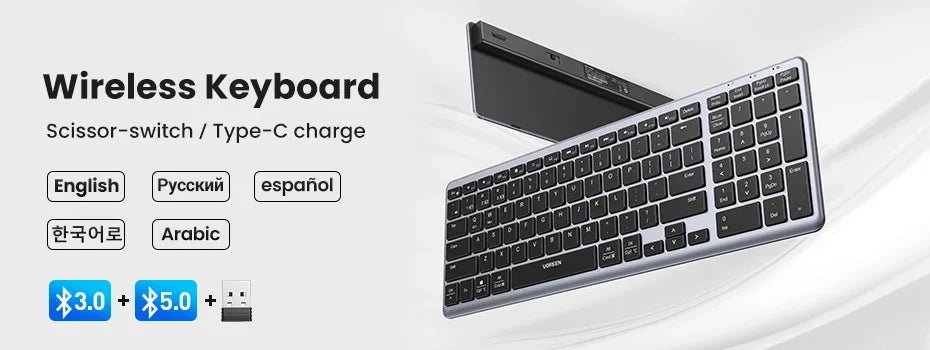 Mouse wireless Bluetooth 5.0 2.4G ergonomico 4000DPI con 6 pulsanti silenziosi per MacBook, tablet, laptop e computer PC