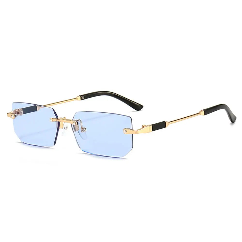 Trendy Rimless Sunglasses for Men Women Fashion Frameless Rectangle Sun Glasses Retro UV400 Shades Summer Goggles Eyewear