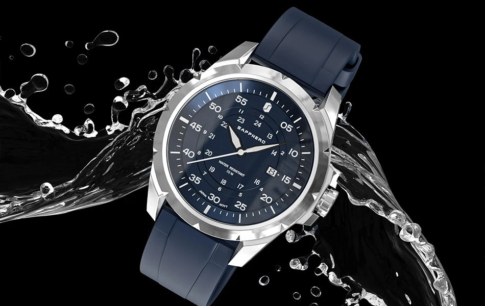 SAPPHERO Herrenuhr – Luxuriöse Quarzuhr, wasserdicht bis 50 m, ausgestattet mit einem importierten Uhrwerk und einem Edelstahlgehäuse – Eine ideale Geschenkidee für Herren.