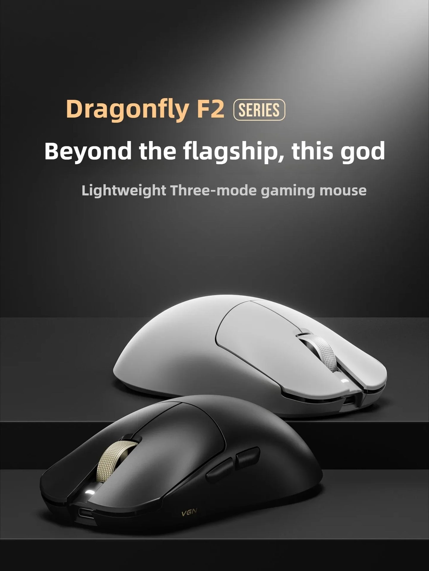 Mouse gaming esports VGN Dragonfly F2 ProMax/Ultra 42000DPI 0.125ms per CS:GO, latenza cablata/wireless Dual 8K, 3 modalità, PAW3395/3950