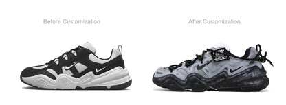 Custom Sneakers Nike Tech Hera Steampunk Puppet & Void Theme Stylish & Exclusive Niche Design Sneakers for Men