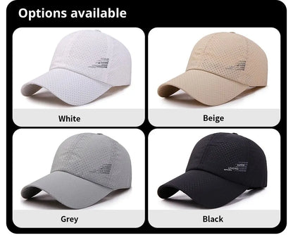 Quick Dry Baseball Cap Outdoor Sports Mesh Breathable Hat For Men Portable Hiking Fishing Sunbonnet Golf Adjustable Cap