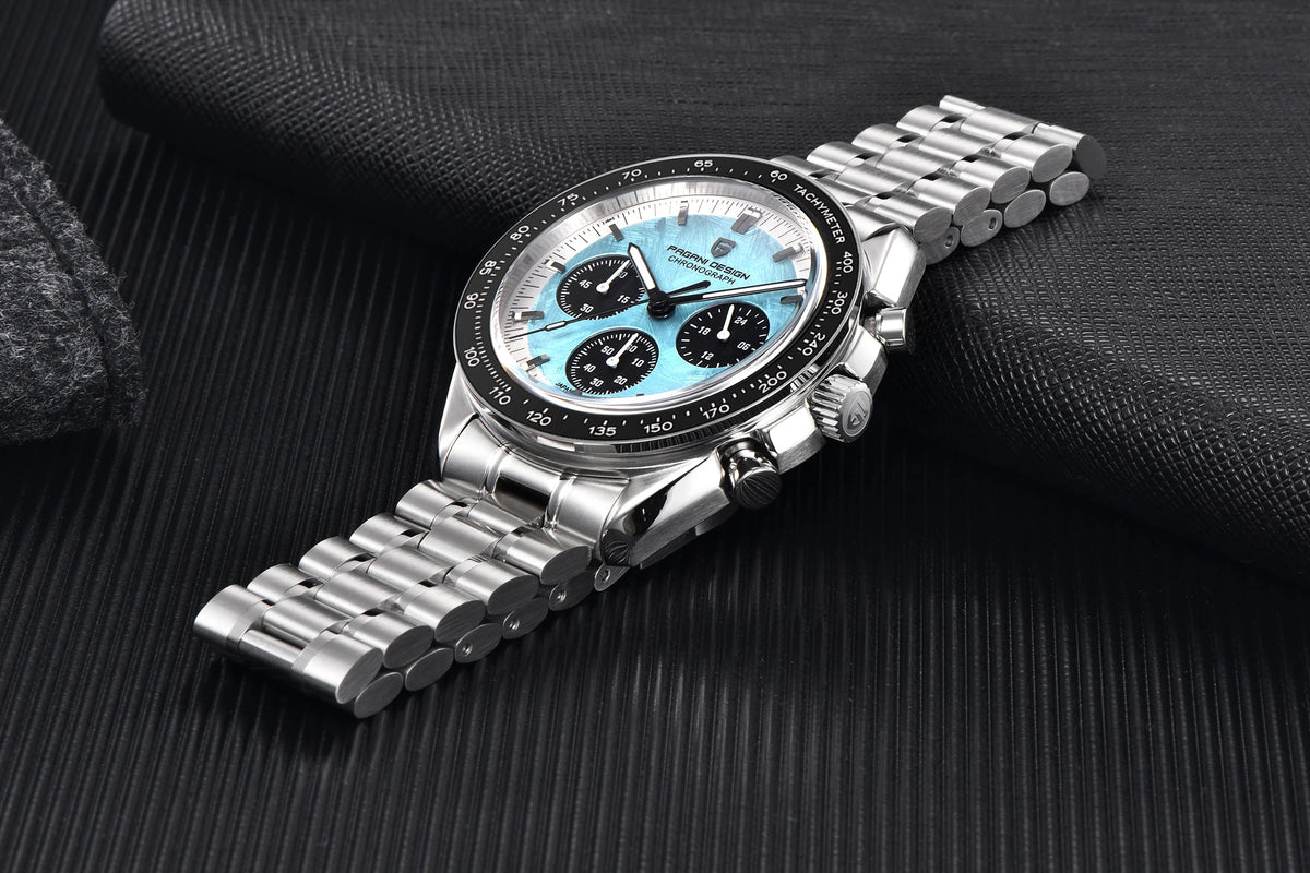 PAGANI DESIGN ‘New Moon’ Men’s Watch – Luxury quartz watch, chronograph, sapphire crystal with anti-reflective coating, ceramic bezel, luminescent hands