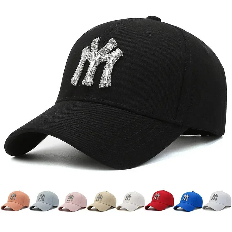 MY Rhinestone Hat Female Spring and Fall Street Casual Outdoor Duck Tongue Cap Fashion Versatile Baseball Cap Sunshade