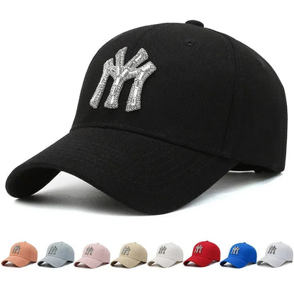 MY Rhinestone Hat Female Spring and Fall Street Casual Outdoor Duck Tongue Cap Fashion Versatile Baseball Cap Sunshade
