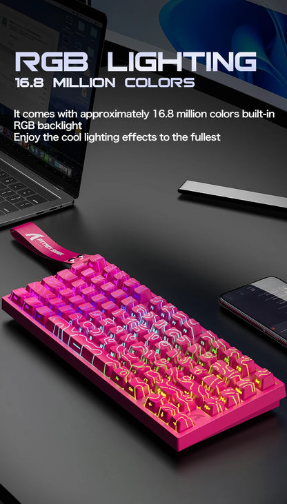 Tastiera gaming magnetica cablata ATTACK SHARK R82 HE 75% RGB 8000Hz Rapid Trigger, attuazione 0.005mm