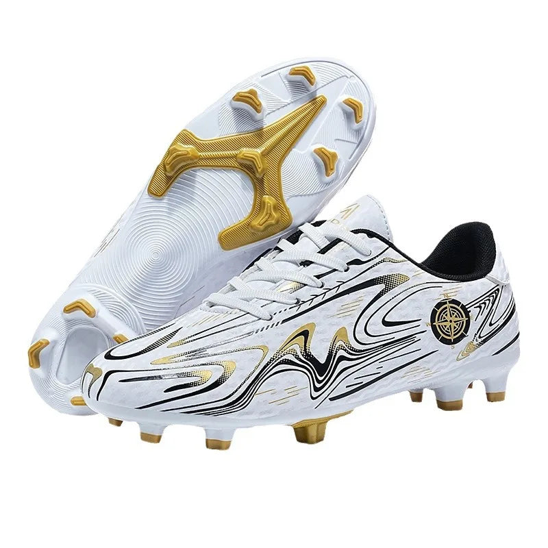 Plus Size Children Firm Ground Soccer Shoes Male Outdoor Primary and Secondary School Students Broken Nails Training Shoes Race