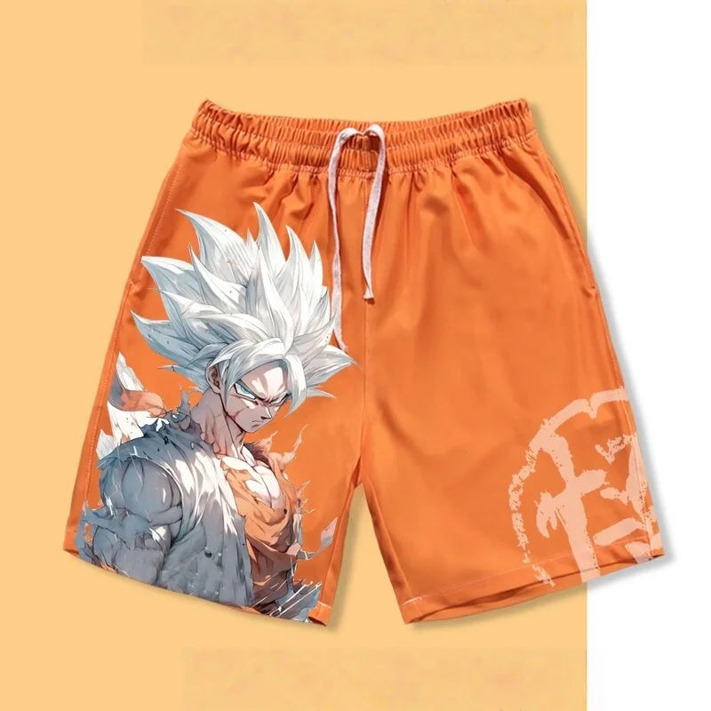 2026 Summer Dragon Ball Goku Ultra Instinct 3D Print Men's Shorts, Retro Street Quick Dry Oversized Casual Shorts Unisex