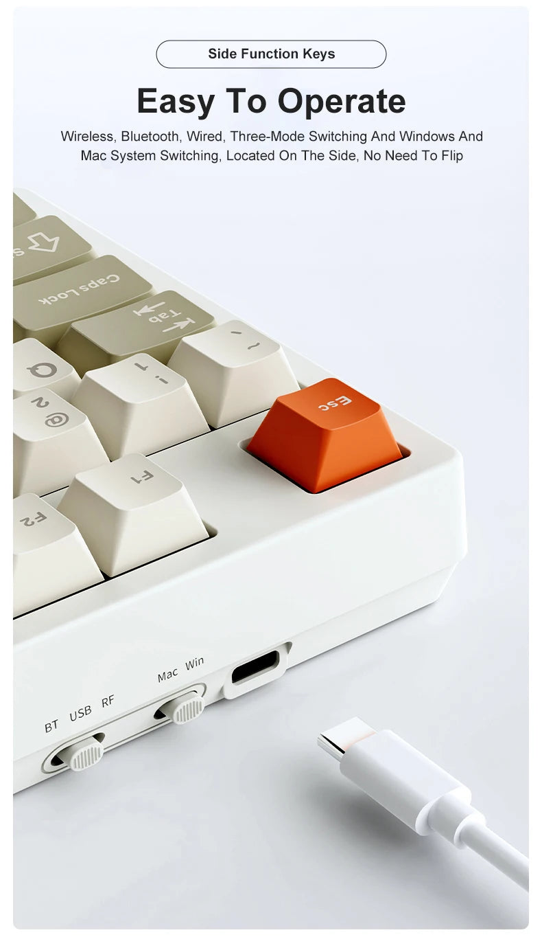 Neue AJAZZ AK35I V3 MAX Tri-Mode kabelgebundene Bluetooth-Wireless-Gaming-Tastatur mit Gasket-Struktur, Full-Key-Hot-Swap, 104 Tasten, individuell anpassbare Tastatur