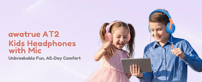 Awatrue Kids Headphones Comfortable Toddler Headsets for School Ideal Gifts for Son Daughter Sound and Safe Listening Experience