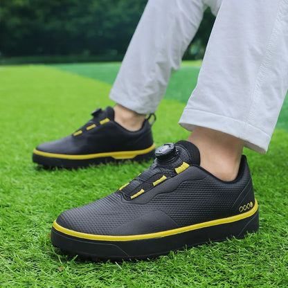 Golf Shoes Men Large Size Up to 47# Rotating Buckle Professional Non-Slip Spikeless Outdoor Beginner Training Golf Sneakers Unisex