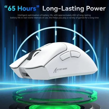 ATTACK SHARK R1 59g Ultra-Light Mouse with PAW3311, 18000 DPI, 400 IPS, 40G, 1000Hz, Tri-Mode, Broadcom BK3633 Master, 20 Million Times