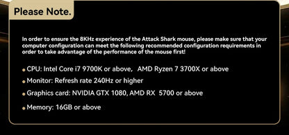 ATTACK SHARK R5 ULTRA Kabellose Gaming-Maus – 8K Polling, PAW3950MAX-Sensor, 42,000 DPI, ultraleicht aus Carbonfaser für Pro-Esport