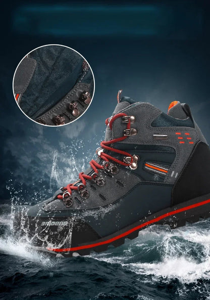 Lynjacye Mid Cut 2025 New Waterproof Hiking Boots Training Shoes Men Sports Shoes Outdoor Non-Slip Woodland Hunting Work Shoes