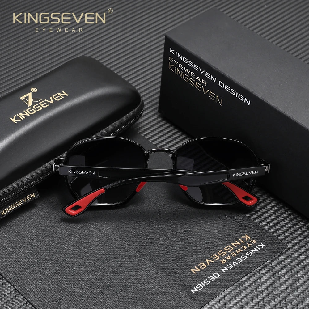 KINGSEVEN  Small Round Sunglasses Men Polarized Women Eyewear Retro Style Luxury Travel Glasses Shades UV400