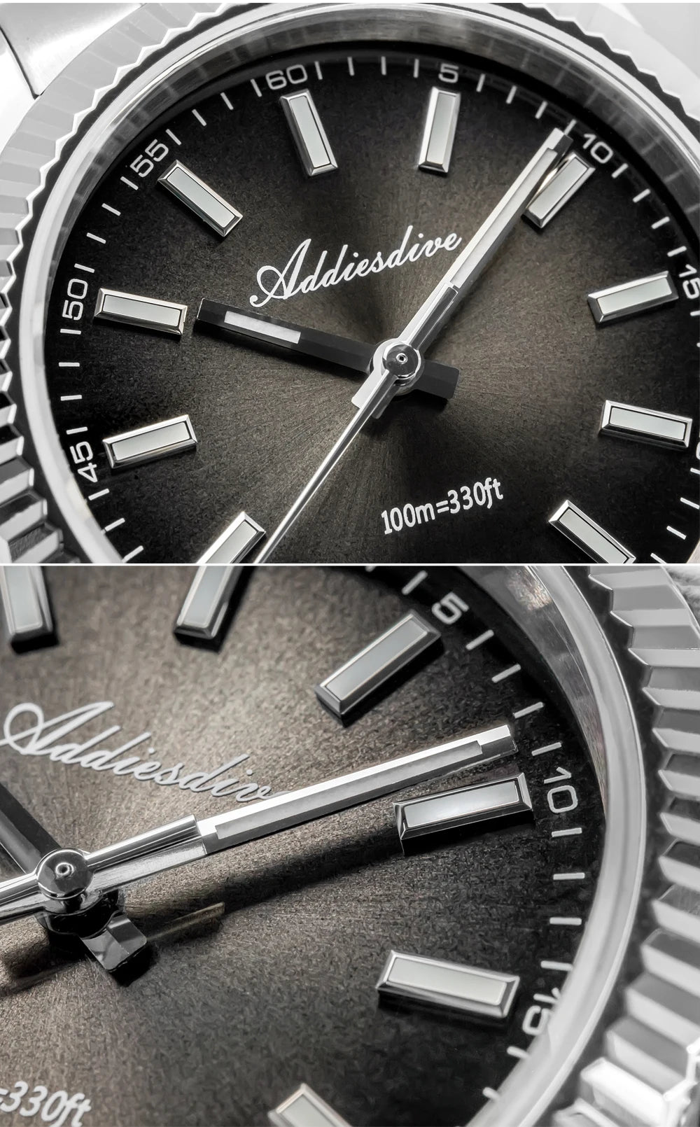 ADDIESDIVE Neue Herrenuhr AD2073, Saphirglas, 36mm, VH31 Sunburst Quarzuhr, 10Bar wasserdichte Taucheruhr, leuchtende Armbanduhr