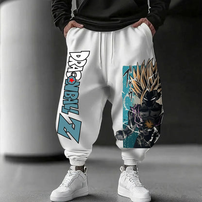 Pantalones deportivos Dragon Ball GOKU de animación japonesa 2025, estilo americano holgado de otoño, cálidos leggings de algodón para hombre y mujer