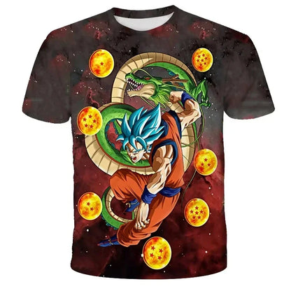 Summer 2026 Dragon Ball T Shirt Kids Tops Tee Anime Figures Son Goku Super Saiyan T-shirt Boys T-shirts Children Short Sleeve