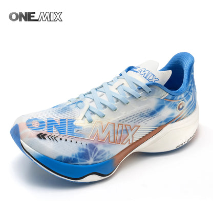 ONEMIX Sapatilhas de Corrida de Maratona em Nylon Carbon Board, Alívio de Impacto, Suporte Estável Profissional, Ressalto Ultraligeiro