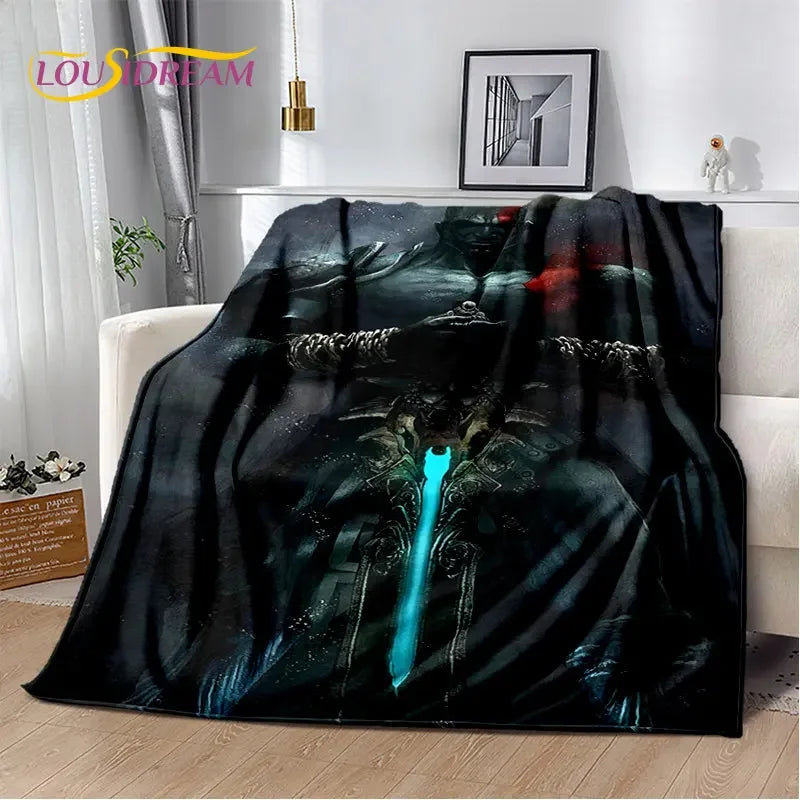 God of War Game Gamers Kratos Soft Plush Blanket,Flannel Blanket Throw Blanket for Living Room Bedroom Bed Sofa Picnic Cover Kid