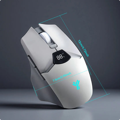 Mouse Bluetooth wireless con display digitale della batteria, mouse ergonomico silenzioso per PC, laptop e gaming, 2.4G/Bluetooth 5.0