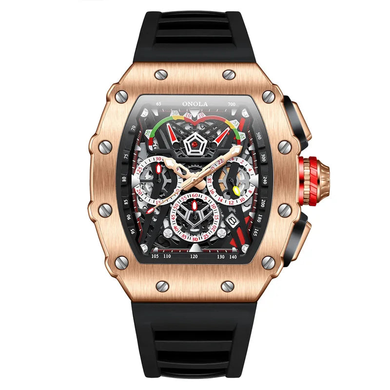ONOLA 6827 Fashion Sports Quartz Men's Watch Waterproof Luminous Calendar Chronograph Watches for Men Relogios Masculino Часы