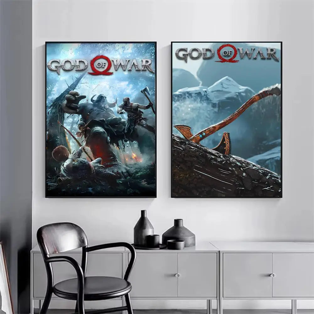 Classic Game G-God Of War Poster Modern Aesthetic Wall Art Print Room Decoration Items for Bedroom Home Decor Gift