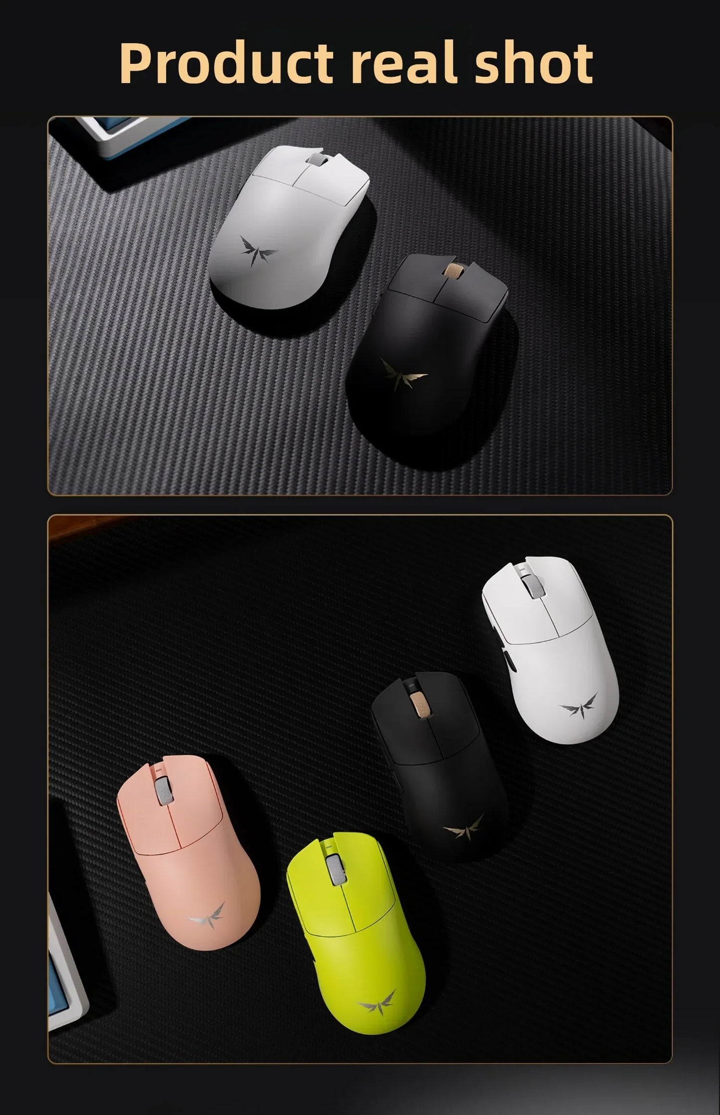 Mouse gaming esports VGN Dragonfly F2 ProMax/Ultra 42000DPI 0.125ms per CS:GO, latenza cablata/wireless Dual 8K, 3 modalità, PAW3395/3950