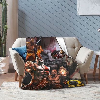 God of War Game Gamers Kratos Blanket Quality Super Soft  Throw Blanket Spring Decorative Couch Chair Sofa Bed Pattern Bedspread