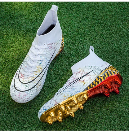 Chaussures de football pour enfants, crampons de football pour garçons et filles, chaussures de sport d'extérieur légères, durables et antidérapantes pour les jeunes