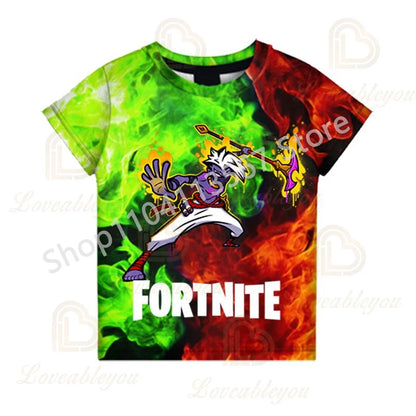 2PCS Suits F-Fortnite Victory 3D T-shirt Shorts Kids Tops Girls Boys Battle Royale Clothes Harajuku Tees Hero Children T-Shirt