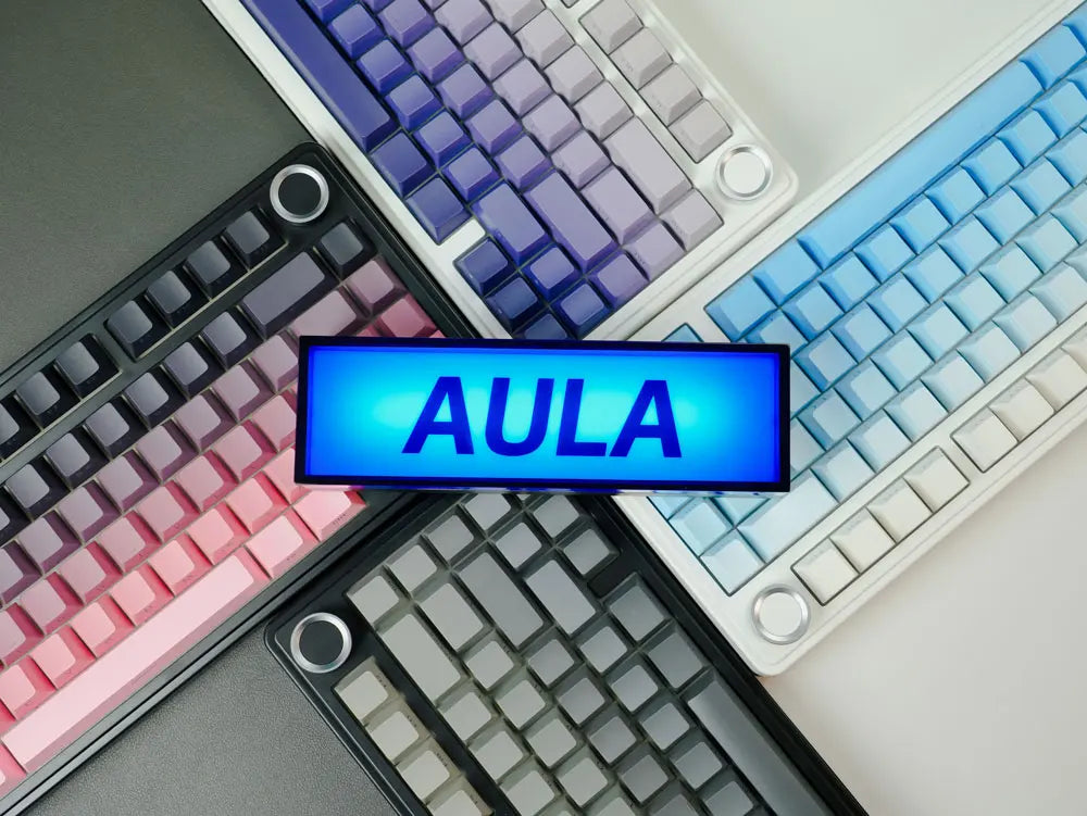 Teclado Mecânico Gaming Sem Fios AULA F75 Pro com Montagem Gasket, RGB Personalizado, Layout 75% e Teclas PBT com Gravação Lateral