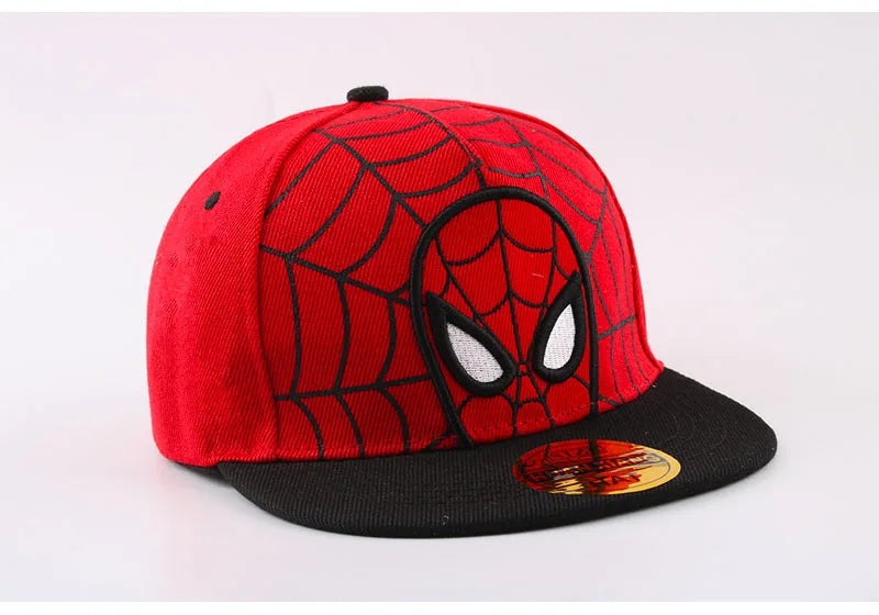 Cartoon Spider Embroidery Baseball Cap Flat Hip Hop Snapback Hat Adjustable Sun Hat for Casual Party Cosplay