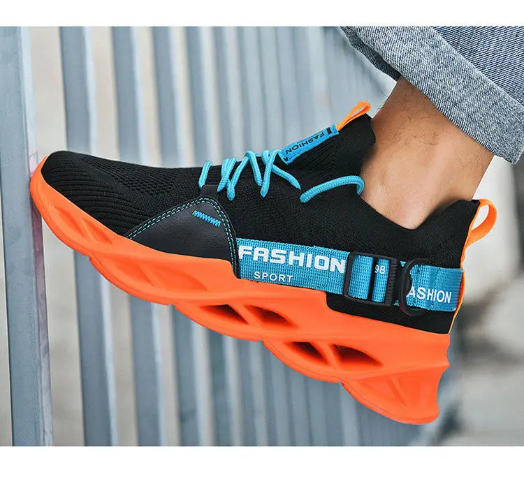 Zapatillas deportivas casual moradas de moda en oferta para mujer y hombre, calzado running con suela tipo blade, talla grande 48, ligeras y transpirables, zapatillas deportivas de malla para hombre