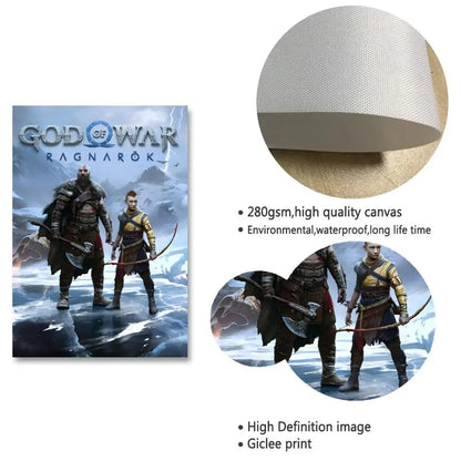 Game G-God of War Painting Calligraphy Canvas Poster Crease-Free Waterproof & Durable Wall Decor for All Spaces