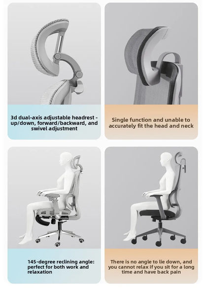 Sedia ergonomica minimalista portatile con braccioli 10D, sedia per computer, sedia da ufficio, sedia da studio e sedia gaming, resistente e durevole Gravity