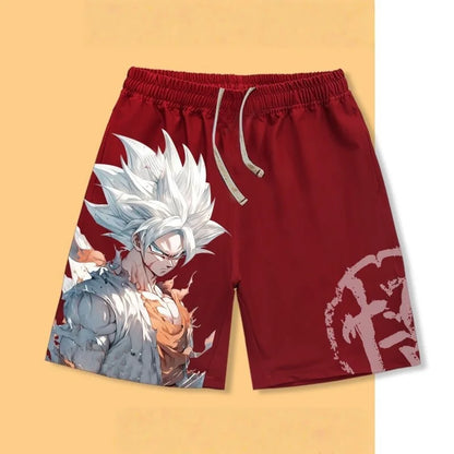 2026 Summer Dragon Ball Goku Ultra Instinct 3D Print Men's Shorts, Retro Street Quick Dry Oversized Casual Shorts Unisex
