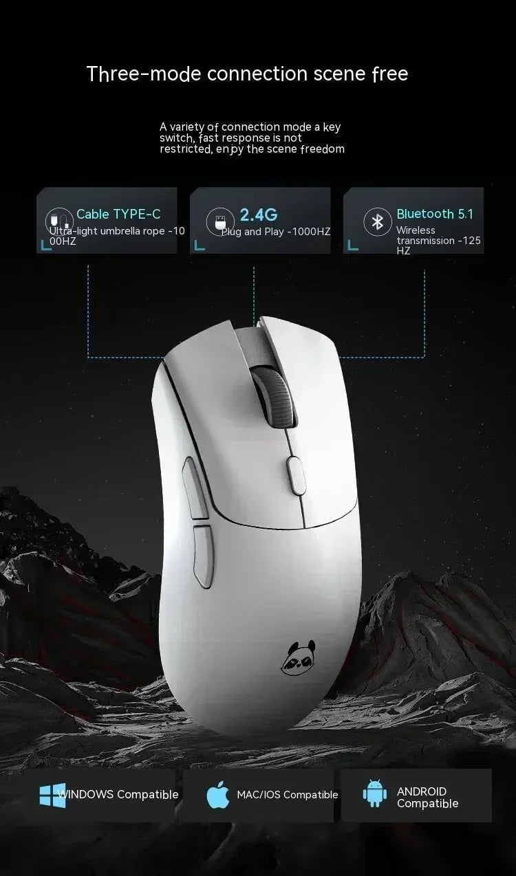Bezdrôtová myš Metaphyuni Metapanda P1 Pro Max Paw3395L s nízkou latenciou, ľahká e-športová herná myš, ergonomická myš pre PC hráčov, darček