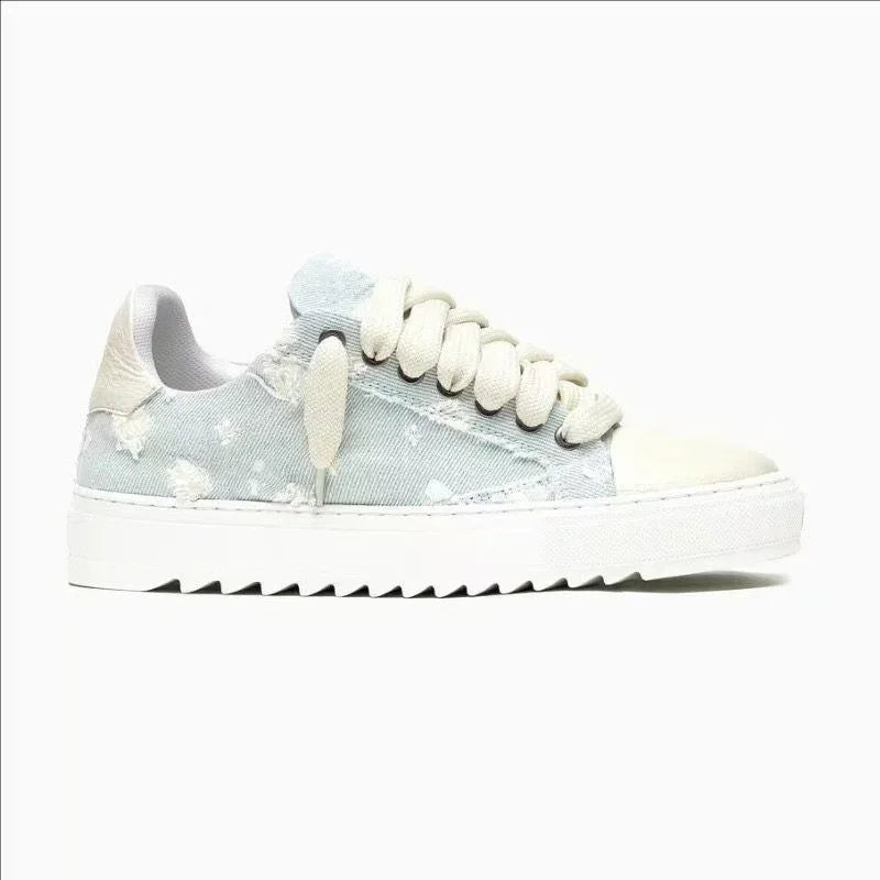 Baskets en toile peinte de style britannique, marque de luxe, pour hommes et femmes, motif à pois, chaussures de sport tendance pour tous les jours.