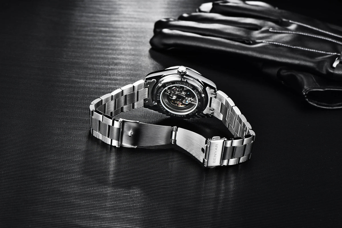 BENYAR – Neue Herrenuhr, Luxusmarke, mechanische Automatikuhr, wasserdicht bis 50 m, sportliches Modell mit leuchtenden Zeigern