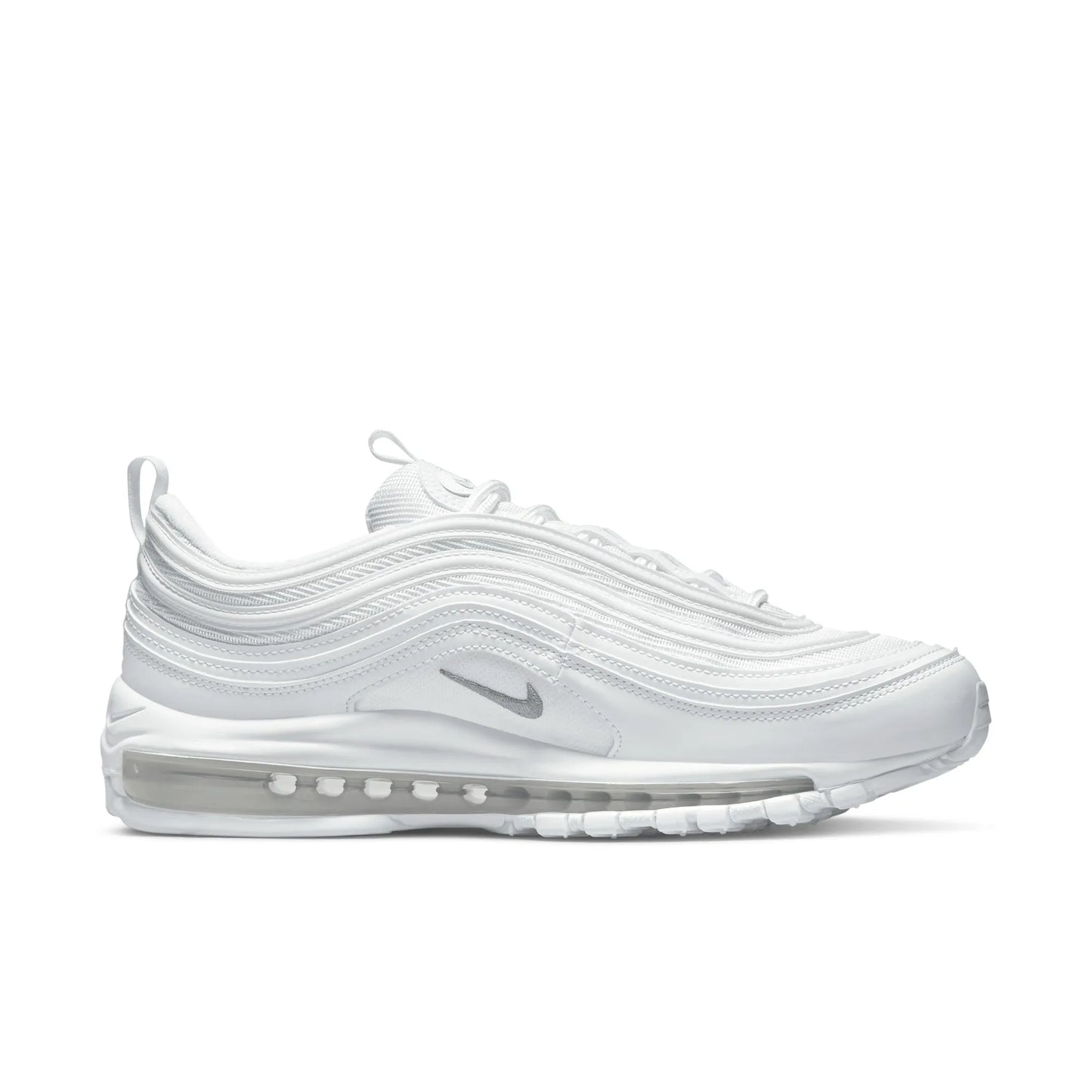 Nike Air Max 97 Running Shoes - Cushioning, Full-Length Breathable, Slip-Resistant, Durable, White-921826-101