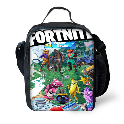 Børnerygsæk med populært spildesign, madtaske og penalhus, skoletaske med stor kapacitet til drenge og piger, perfekt gave F-FortniteS
