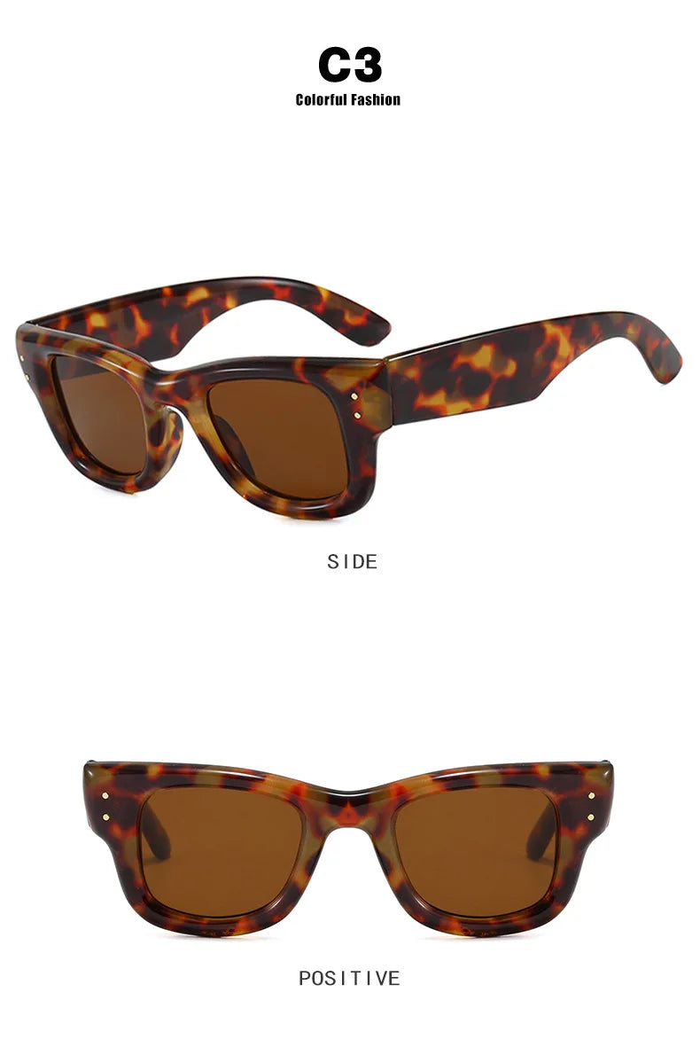 New Fashion Casual Orange Square Sunglasses For Women Men Vintage High Quality Sun Glasses Shades UV400 Eyewear