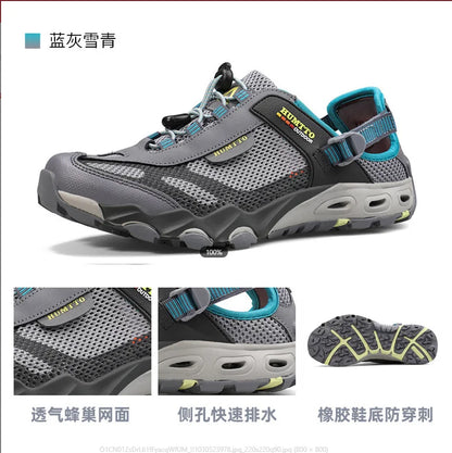 HUMTTO Zapatillas de río para hombre, calzado outdoor de trekking y vadeo, zapatos acuáticos de malla transpirable, secado rápido, tobillo para mujer, zapatillas acuáticas antideslizantes