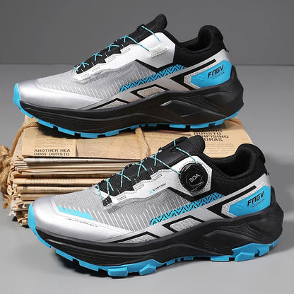 Ténis de corrida para homem em malha respirável, para exterior, montanha, todo-o-terreno e escalada, resistentes ao desgaste e confortáveis, com estilo moderno