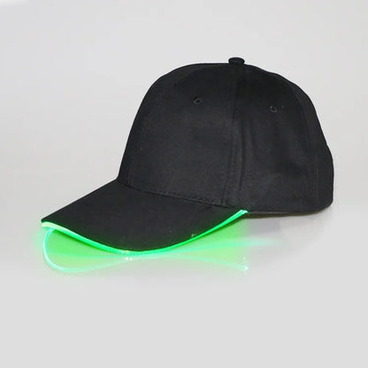 Fiber Optic Cap LED Hat with 7 Colors Luminous Glowing EDC Baseball Hats USB Charging Light Up Caps Performance Led Cap
