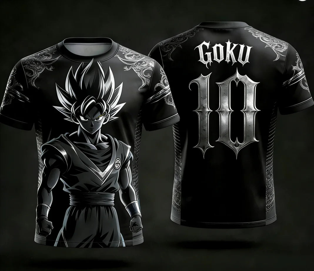 2026 Dragon Ball Official 3D Printed Wukong 10 Training Suit for Parent-child Sports, Quick Drying Fashion Short Sleeved T-shirt